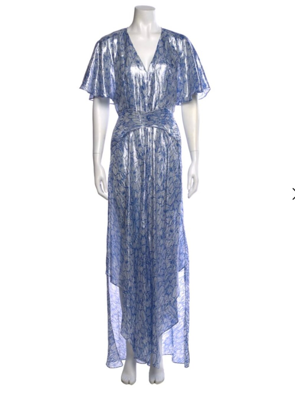 Maje Metallic Blue Dress Sz 1